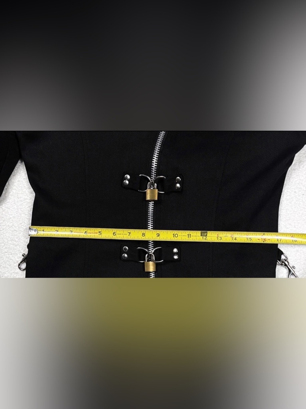 Lip Service Made in USA Fetish Straight Jacket Style Goth Punk Zip  M with key - Picture 5 of 9